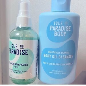 Isle of Paradise Self-Tanning Water and Body Oil Cleanser Duo